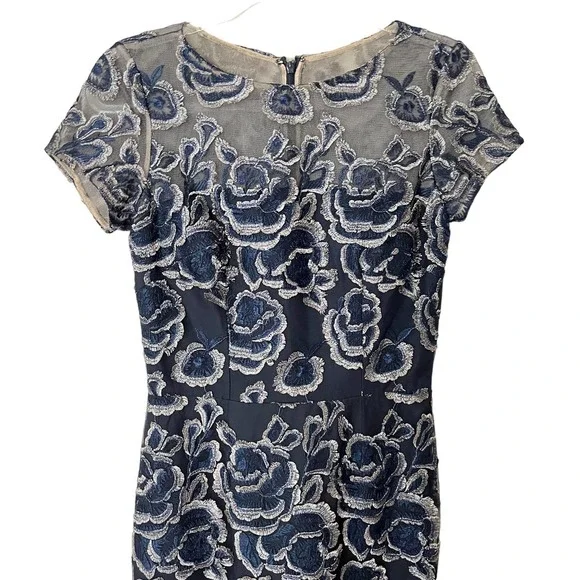 DAVID MEISTER FLORAL JACQUARD FULL LENGTH GOWN Women Size 2 - Picture 9 of 16